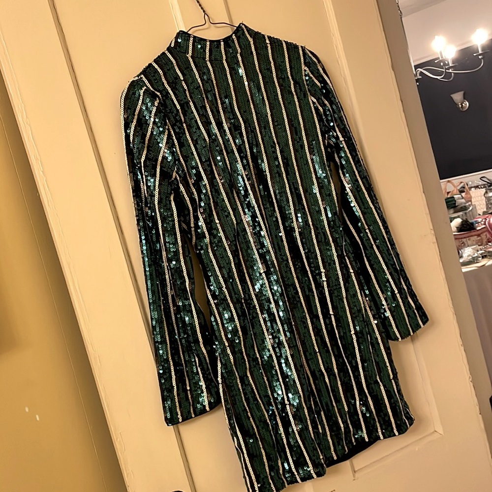 Striped Sequin Mini Dress by New Look